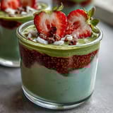 Strawberry Matcha Chia Oats