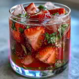 Strawberry Basil Sangria Mocktail
