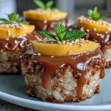 Creamy coconut sticky rice topped with sweet mango, Thai dessert cups.
