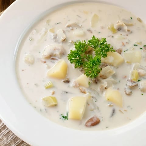 This homemade Clam Chowder features a rich, creamy broth and fresh, chopped clams.