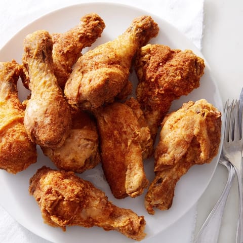 Crispy seasoned fried chicken