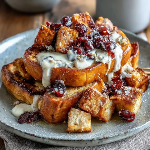 A golden Lemon Blueberry Sourdough French Toast Bake with juicy berries and tangy lemon custard, perfect for weekend brunch.