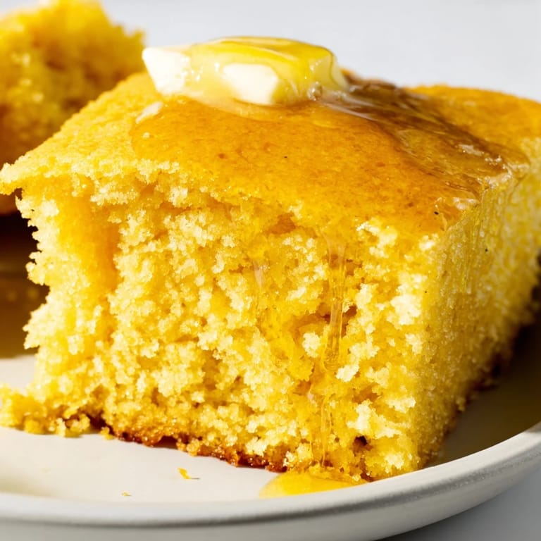 Warm cornbread slices with a tender crumb texture, ready to be enjoyed with chili.