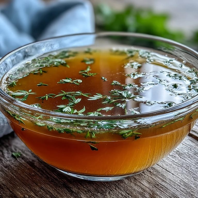 Steaming cup of Vegetable Broth From Scraps, garnished with parsley, served alongside rustic bread for dipping.