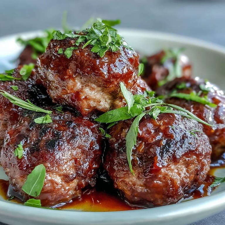 Tender beef Slow Cooker Peach Glazed Meatballs served over fluffy white rice for a hearty, comforting family dinner.