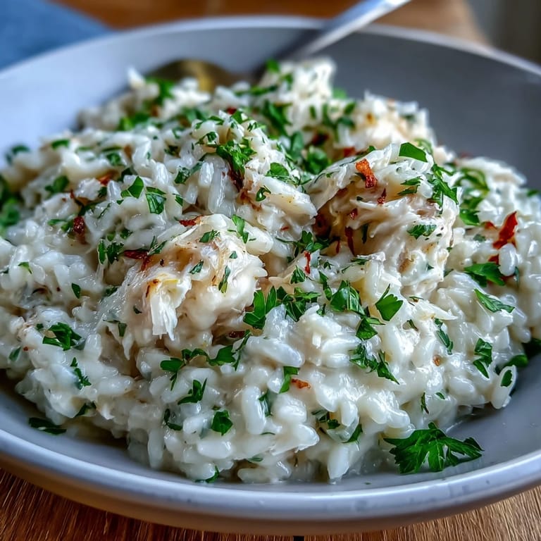 Plated Smoked Haddock Risotto with a melting pat of butter and a glass of white wine.