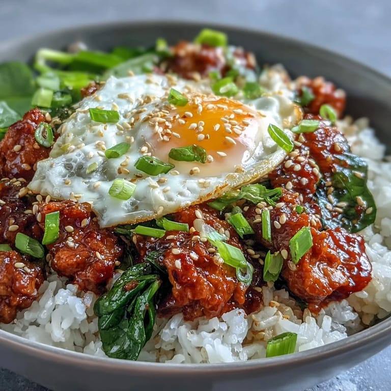 This one-pan Creamy Korean Turkey Rice Skillet is served with a side of kimchi for extra kick.