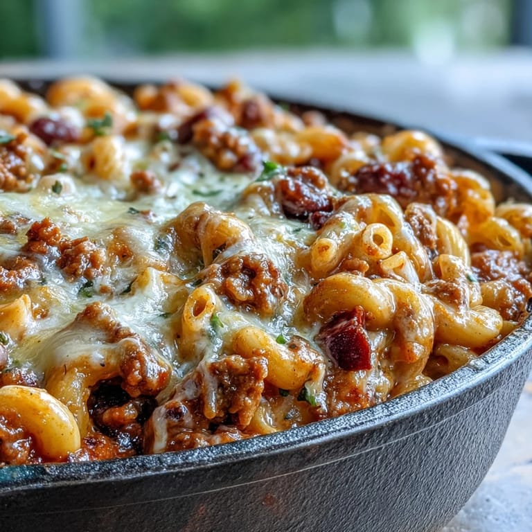 Fresh cilantro garnish adds color to this hearty Baked Ranch Turkey Chili Mac meal.