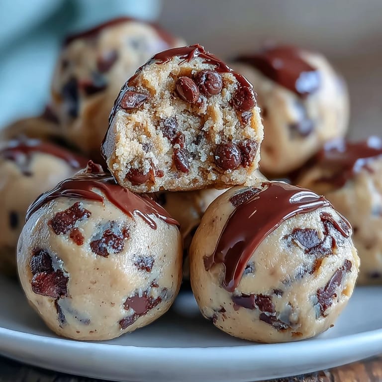 2. No-bake cookie dough bites with chickpeas, almond butter, and dark chocolate chips — a protein-packed vegan treat.  