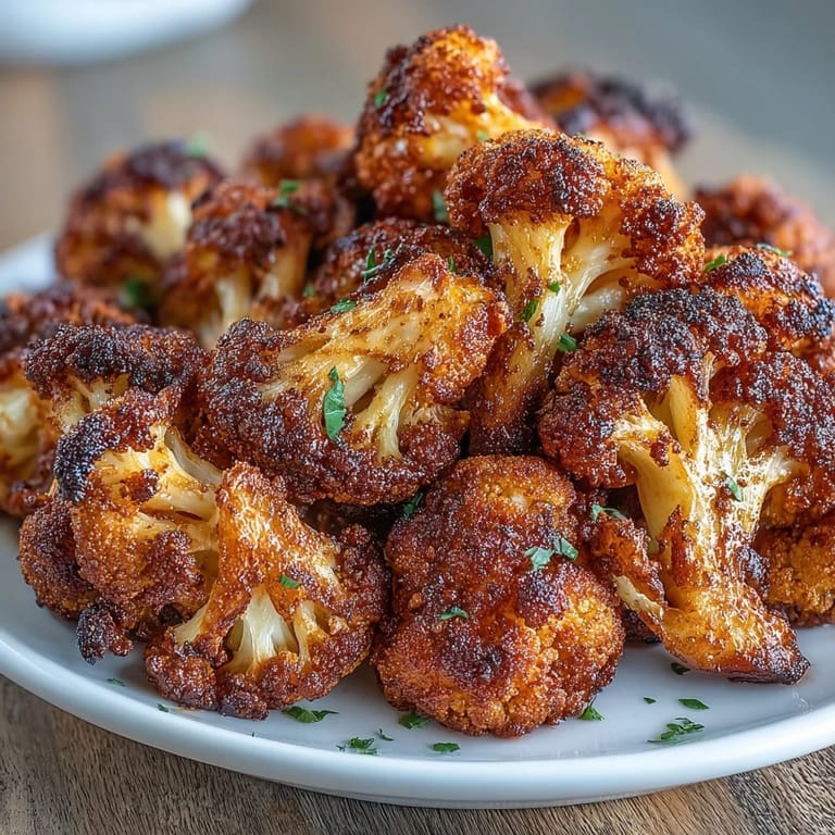 Spicy jerk seasoning roasted cauliflower florets caramelized to perfection, delivering a smoky, aromatic, and fiery plant-based dish inspired by Jamaican cuisine.