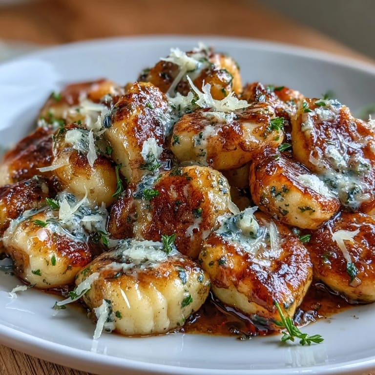 Luxurious black truffle butter coats pillowy potato gnocchi, topped with fresh chives.  