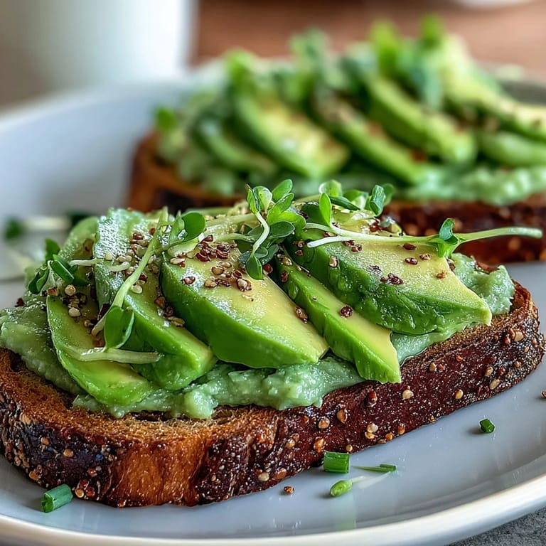 Vibrant avocado toast featuring shamrock cutouts and crunchy everything seasoning, served with microgreens for a celebratory morning meal.