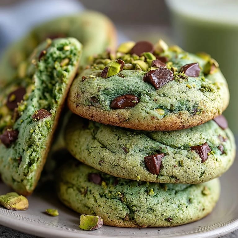 Festive St. Patrick's Day pistachio pudding cookies with vibrant green color, buttery texture, and delightful pistachio crunch in every bite.