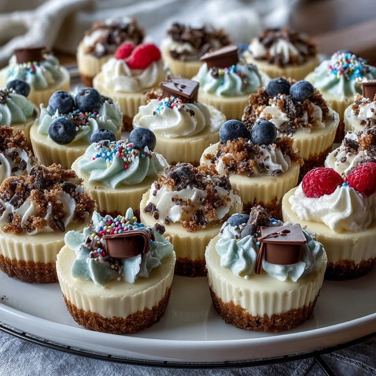 Delicious Easy Graduation Cheesecake Bites, showcasing a buttery crust and tempting sweet topping.