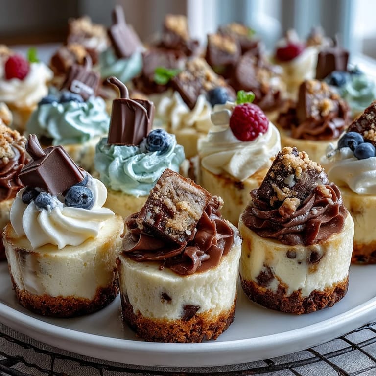 Adorable, bite-sized Easy Graduation Cheesecake Bites ready to be served at any celebration.