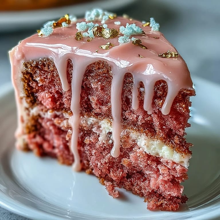 Beautiful Bridal Shower Rosé Velvet Cake adorned with delicate frosting and gold.