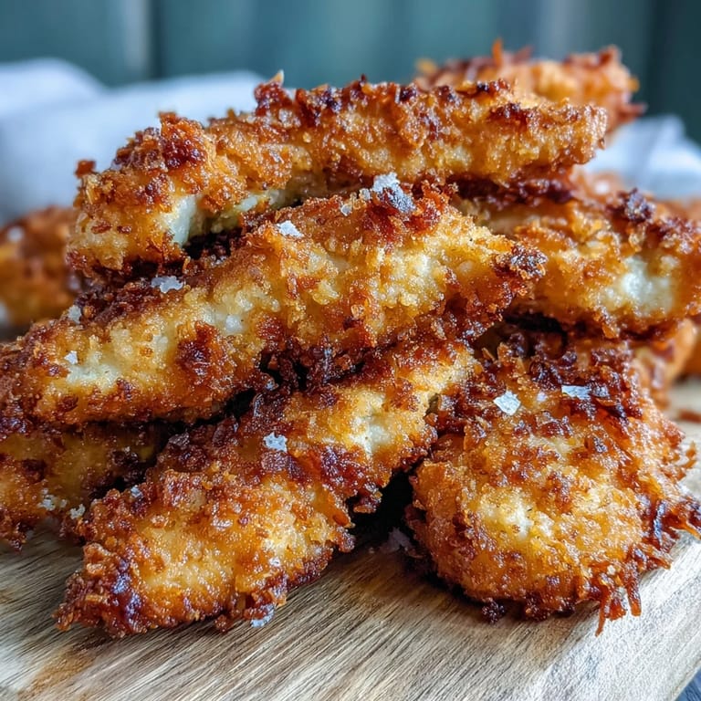 Tender, flavorful pickle brine chicken tenders, fried to a delicious golden brown.