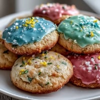 Vibrant lemon sugar cookies with pastel glaze, perfect for spring celebrations and afternoon tea.