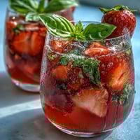 Strawberry Basil Sangria Mocktail